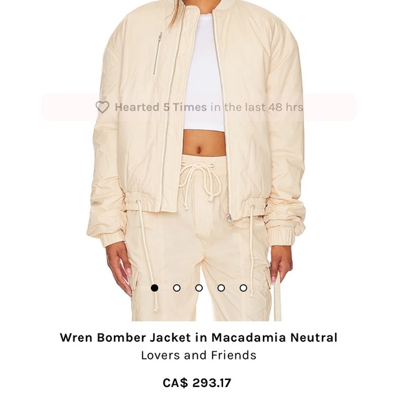 Cream Bomber Jacket - Picture 3 of 4